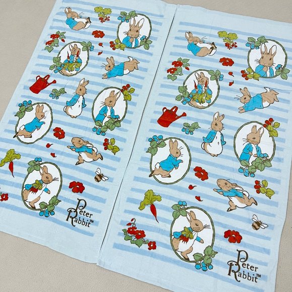 Bundle of 2 100% Cotton Peter Rabbits Bath Towels/Beach Towel - Picture 1 of 10